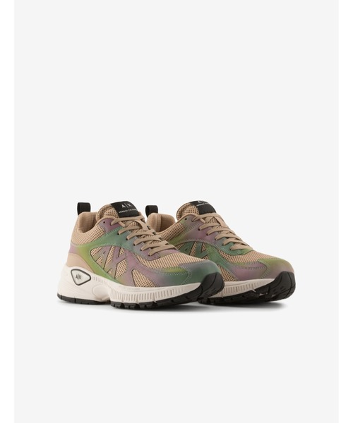 スニーカー 【A|X アルマーニ エクスチェンジ】ロゴ　レースアップスニーカー 100% ポリエステル A|X アルマーニ エクスチェンジ ARMANI 合成皮革