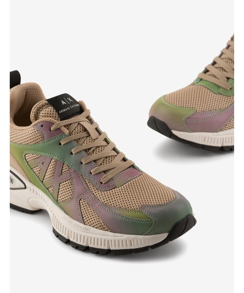 スニーカー 【A|X アルマーニ エクスチェンジ】ロゴ　レースアップスニーカー 100% ポリエステル A|X アルマーニ エクスチェンジ ARMANI 合成皮革