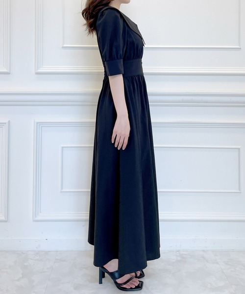 royalpartyビッグカラーワンピース ネイビー ロイヤルパーティー ROYAL PARTY マルチサイズ ワンピース ビッグカラーワンピース