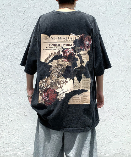 tシャツ 「FVLMEN」flower back print halfsleeve tee/フラワー