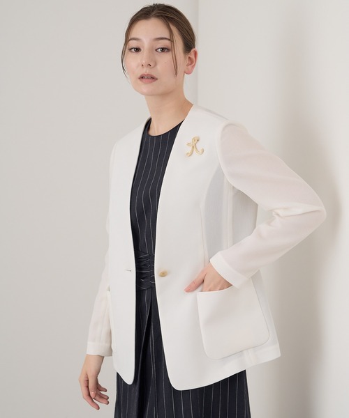 ANAYI（アナイ）の「モヘアシャギー素材Vネックノーカラーコート