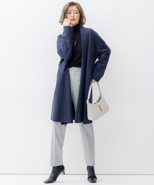 美品／クリーニング済　23区　コンプレストパイル ロング カーディガン　日本製 コンプレストパイル コーディガン / 23区 | ファッション通販
