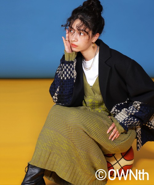 OWNth（オンス） ワンピース 総柄Vネックニットワンピース : ZOZOTOWN