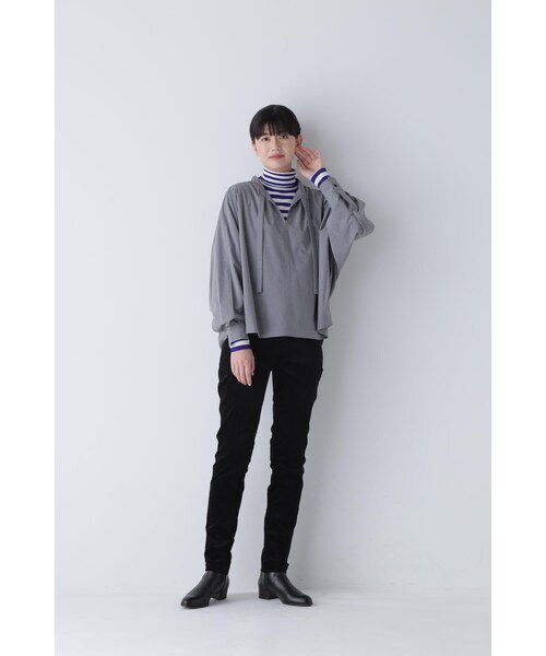 human woman（ヒューマンウーマン） パンツ 別珍ストレッチパンツ