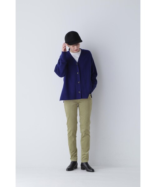 human woman（ヒューマンウーマン） パンツ 別珍ストレッチパンツ