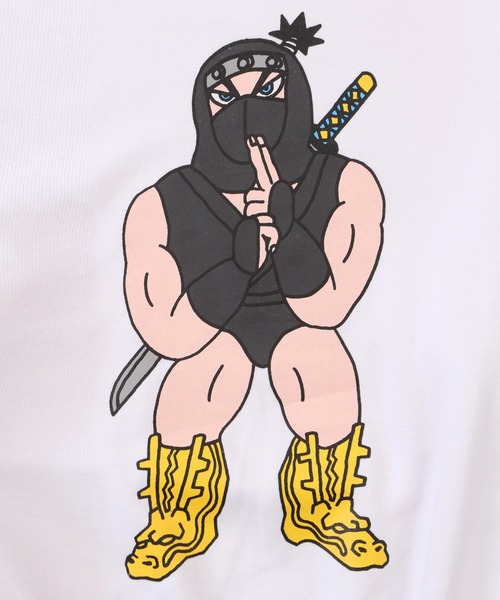 トレーナー スウェット NINJAバイカラースウェット レディース メンズ PUNYUS トレーナー スウェット NINJAバイカラースウェット