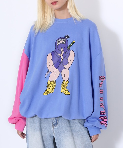 PUNYUS（プニュズ） トレーナー スウェット NINJAバイカラースウェット