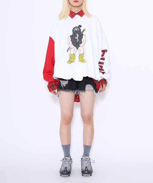 PULSE ⭐︎トレーナー PUNYUS（プニュズ） トレーナー スウェット NINJAバイカラースウェット