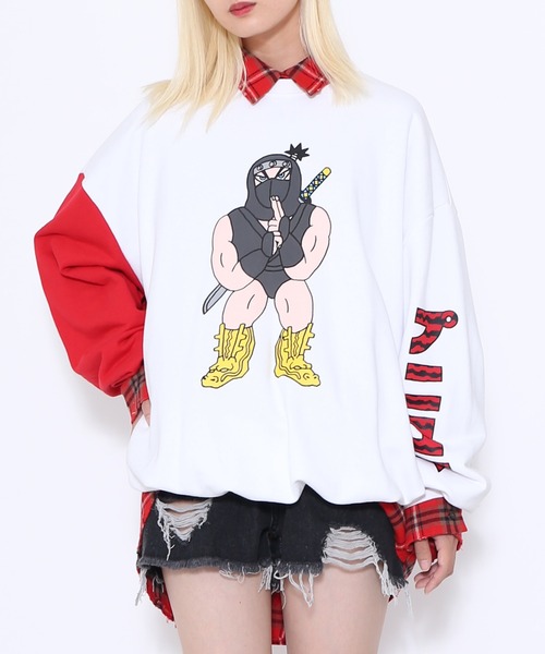 ★プイプイ★ PUNYUS（プニュズ） トレーナー スウェット NINJAバイカラースウェット