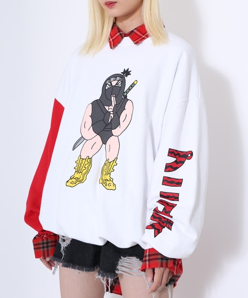 PUNYUS（プニュズ） トレーナー スウェット NINJAバイカラースウェット