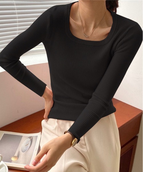 ニット セーター Uネック リブ トップス レディース : ZOZOTOWN Yahoo