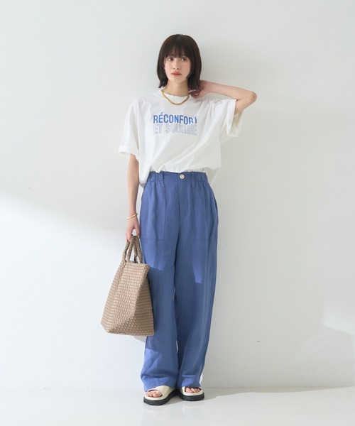 つくし様ベージュm翌日発送ゆうゆう Rouge vif パンツ 「追加」レーヨンリネンベイカーイージー