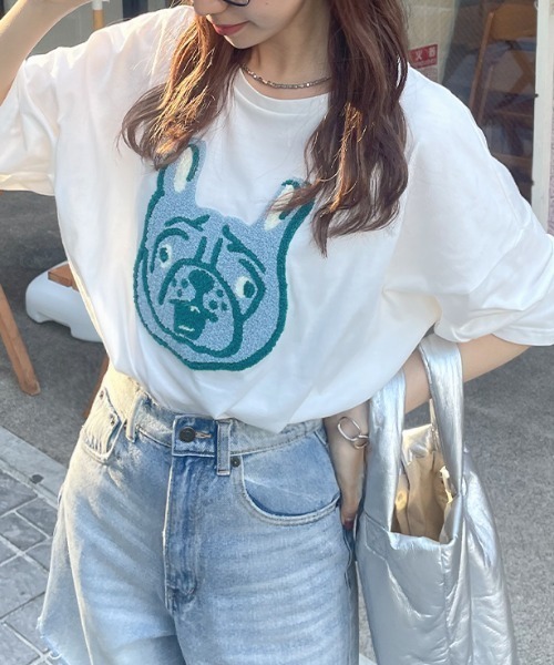 tシャツ 半袖 アニマル柄刺繍BIGTシャツ レディース : ZOZOTOWN Yahoo