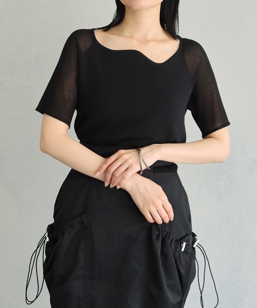 未使用タグ付き♡ ドゥーズィエムクラス 23SSチューブトップ 黒 ニット FREE STYLISTS ニット セーター 胸開き ハイネックニット