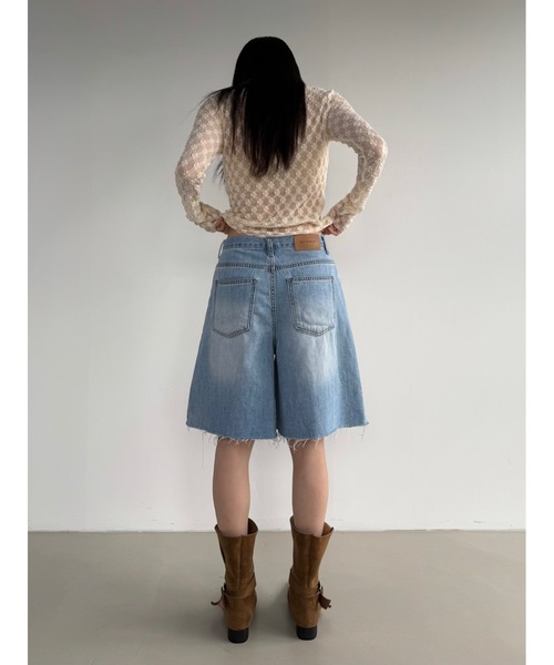 ジーンズ デニム デニムパンツ ウォッシングバミューダデニム レディース メンズ_20