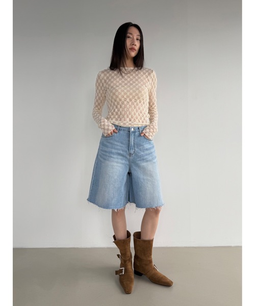 ジーンズ デニム デニムパンツ ウォッシングバミューダデニム レディース メンズ_18