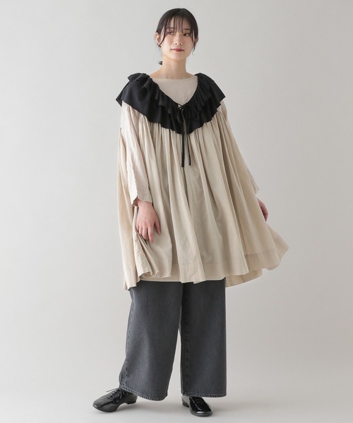 ワンピース 「natural by clip」ボイル切り替えワンピース レディース  