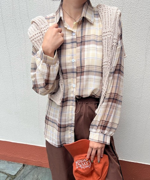 ブラウス シャツ シアーチェックブラウス レディース ブラウス シャツ シアーチェックシャツ レディース : ZOZOTOWN