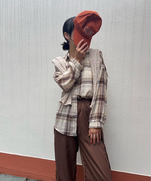 ブラウス シャツ ウィメンズ シアー チェック ブラウス / 255308 SH280 レディース w closet ブラウス シャツ シアーチェックウエスタンシャツ
