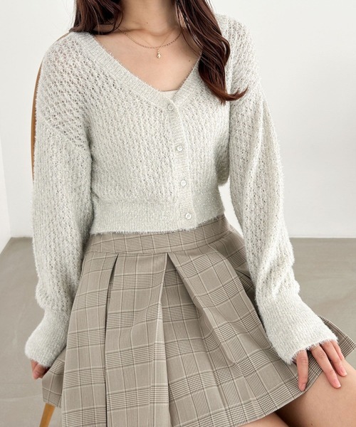 THEORY Lurex Seli グレーヘザー　38 カーディガン　ラメニット THEORY Lurex Seli グレーヘザー 38 カーディガン ラメニット