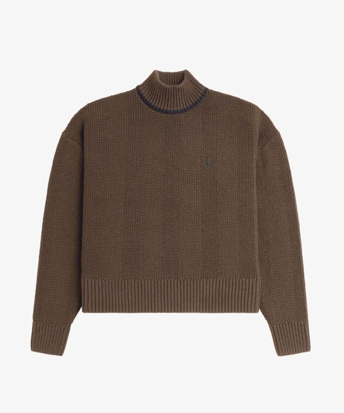 FRED PERRY ニット Textured Mock Neck Jumper レディース : ZOZOTOWN 