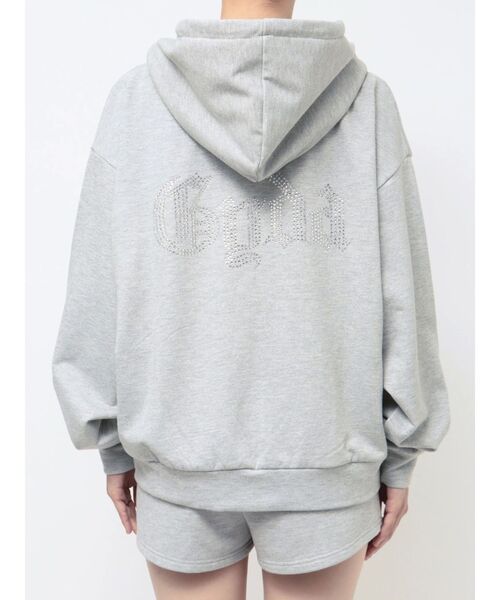GYDA パーカー BACK GYDAラインストーンラメパーカー「SETUP着用