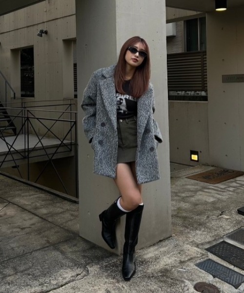 ACLENT（アクレント） ブーツ カーフジップウエスタンロングブーツ