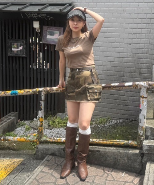 ACLENT（アクレント） ブーツ カーフジップウエスタンロングブーツ