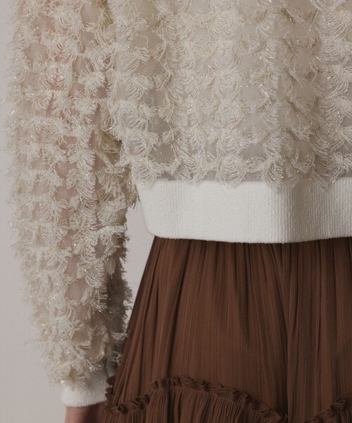 GRACE CONTINENTAL ニット セーター フリンジニットzip