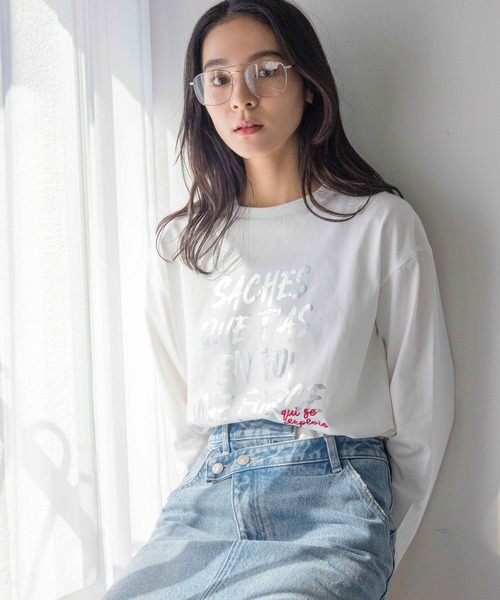 LOWRYS FARM（ローリーズファーム） tシャツ ロゴプリントLS 240593