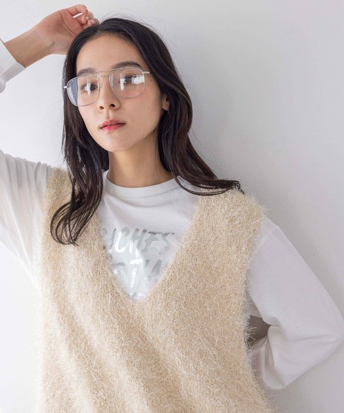 deuce ロゴ Tシャツ クリーム色 LOWRYS FARM tシャツ ロゴプリントLS 240593 レディース