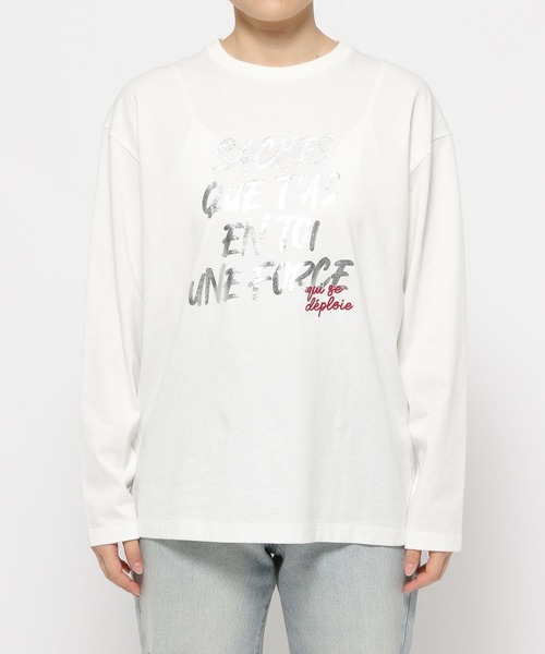 LOWRYS FARM tシャツ ロゴプリントLS 240593 レディース