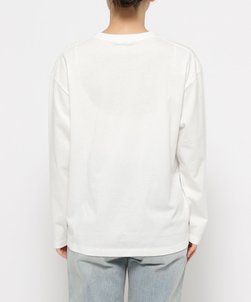 deuce ロゴ Tシャツ クリーム色 LOWRYS FARM tシャツ ロゴプリントLS 240593 レディース