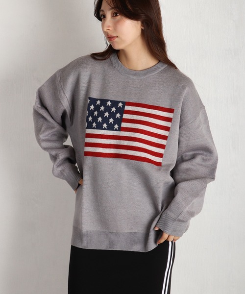 WESTSEA（ウエストシー） セーター ニット オーバーサイズ 国旗ニット