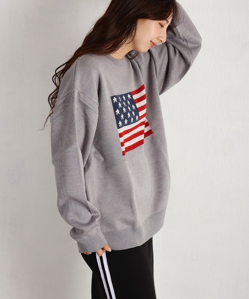 WESTSEA（ウエストシー） セーター ニット オーバーサイズ 国旗ニット