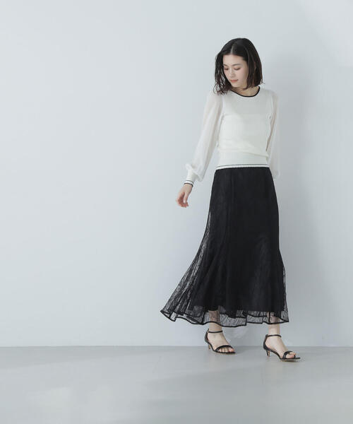 NATURAL BEAUTY BASIC スカート ラッセルレースマーメイド