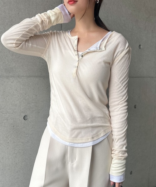 tシャツ GREY LABEL シアーヘンリーネック レディース GREY LABEL シアーヘンリーネック(508320306)｜阪急百貨店公式