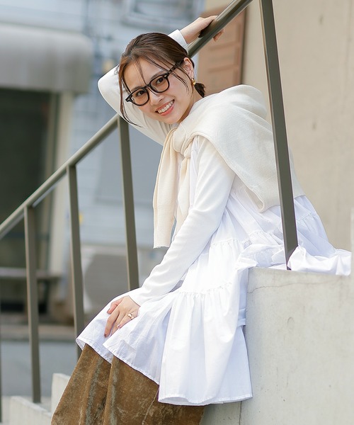 en CAnAF ノースリーブ　ワンピース　チュニック　白 en CAnAF ワンピース 「ロングシーズン使える万能アイテム