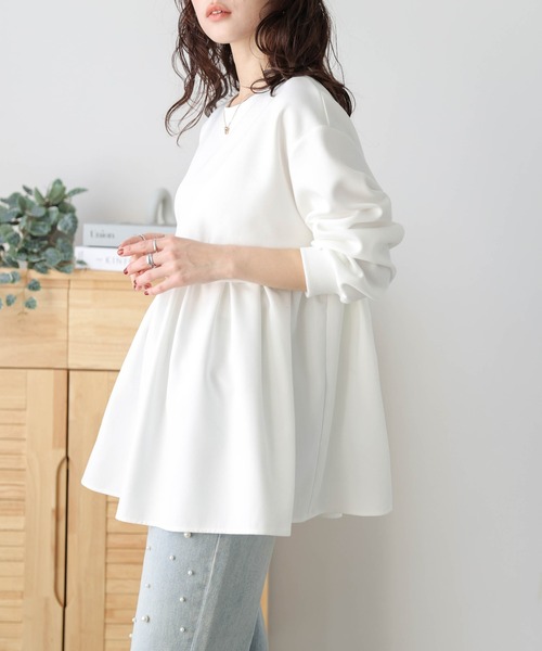 tシャツ フレア袖ドッキングトップス レディース AZUL BY MOUSSY | チュールドッキングフレアトップス (Tシャツ