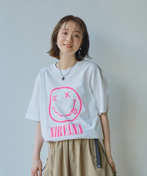NIRVANA Tシャツ Mサイズ 白　ホワイト　NOTE NIRVANA | ニルヴァーナ SMILE TEE | GOOD ROCK SPEED（グッド