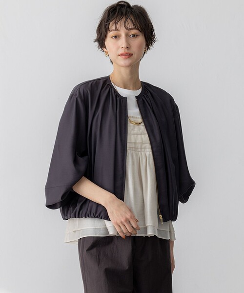 235*新品 今季新作 23区 速乾性/接触冷感シアータンブラー ブルゾン 38 速乾性/接触冷感】シアータンブラー ブルゾン / 23区