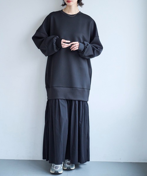 M&KYOKO デッドストック　異素材　ドッキングワンピース ニット　日本製 meilmada ワンピース 異素材ドッキングワンピース : ZOZOTOWN