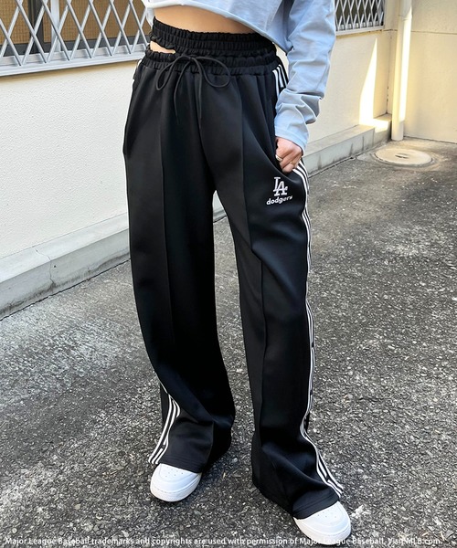 BACK TO THE FIELD パンツ 「MLB」刺繍ロゴウエストデザイントラック