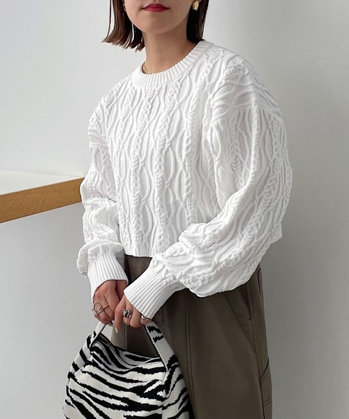 「PAGEBOY」 長袖ニット FREE オフホワイト レディース_画像4