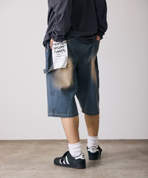 ROOP TOKYO ワイドパンツ ジーンズ ダブルニーショーツ メンズ 夏物