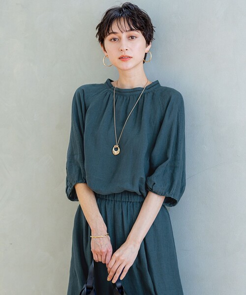 ブラウス シャツ 「洗える」LIBECOリネン ボリュームスリーブ