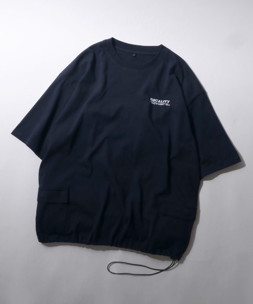 tシャツ 「DIDOT.」「 UNISEX 」フルオーバーボトルネックシルケットT レディース メンズ 綿100％オーバーサイズ脇ポケット付Tシャツ【大きいサイズ有
