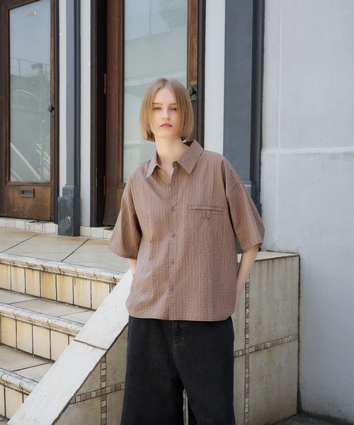 Roen チェックシャツ　丈短め リフ Riff チェック柄ショート丈シャツ クロップド丈 ゆるシャツ