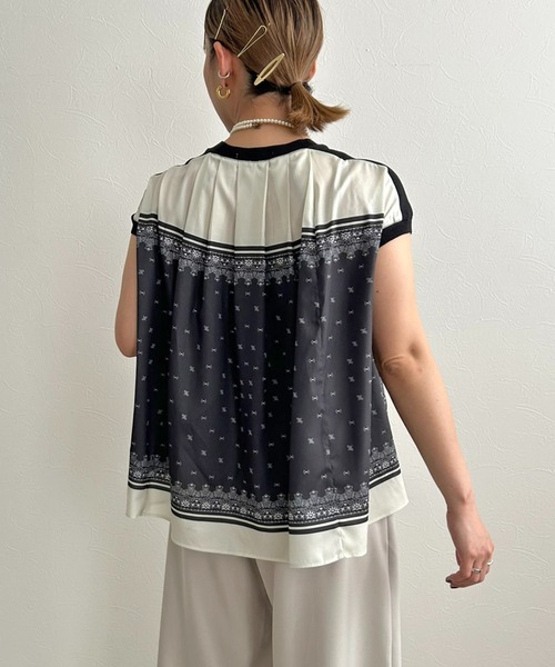 LHELBIE ニット セーター スカーフドッキングニットトップス