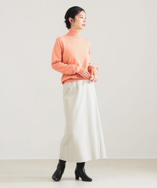 【美品】Demi-Luxe BEAMS カシミヤ混　タートルニット　オフホワイト Demi-Luxe BEAMS（デミルクス ビームス） ニット セーター 「別注